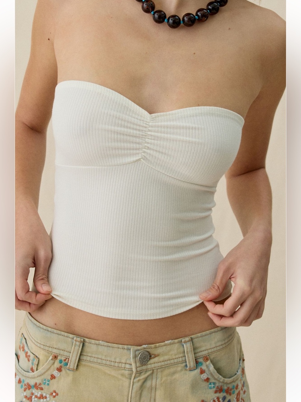 NWT BDG Carla Sweetheart Neckline Ribbed Knit Tube Top